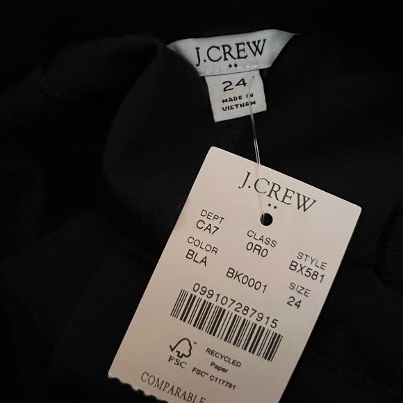 NWT J Crew Wide Leg Ponte Black Pant Size 24 Item BX581. - Picture 2 of 2